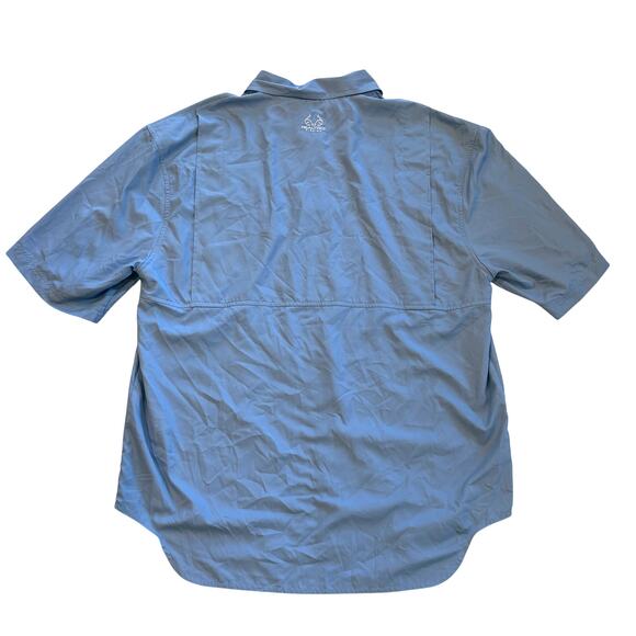 Realtree Fishing Guide Shirt Mens Sz Large Blue Short Sleeve Vented Lightweight - Picture 2 of 7